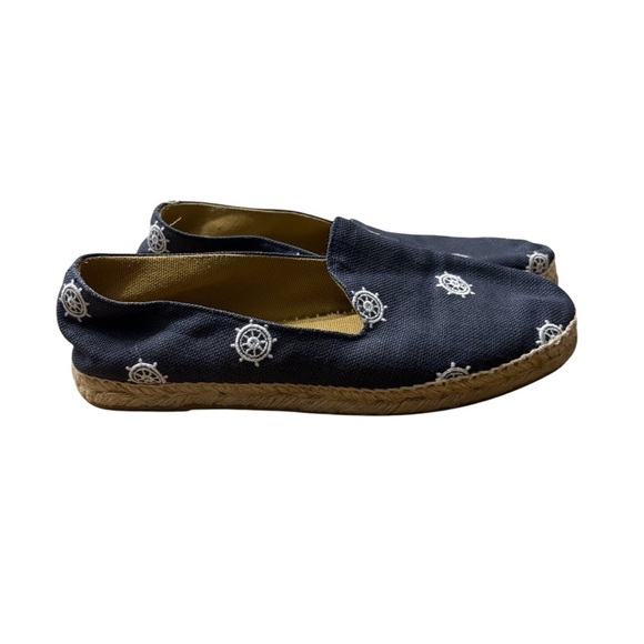 STUBBS & WOOTTON Nautical Espadrille Flats with Helm Design in Navy Blue Size 39 - Picture 1 of 6